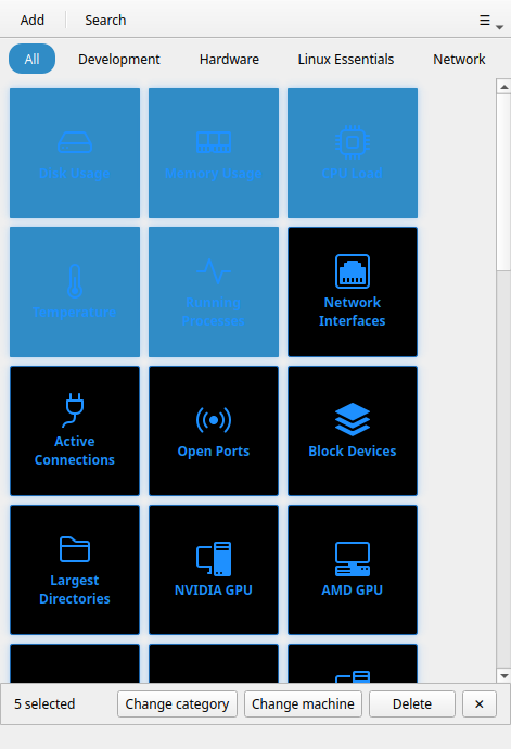 Multi-select mode with selected buttons and action bar