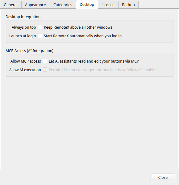 Preferences — Desktop Integration