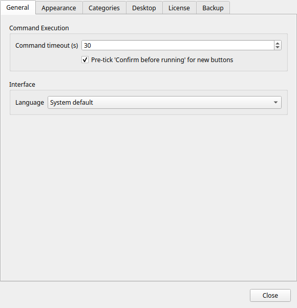 Preferences — General and Grid Layout